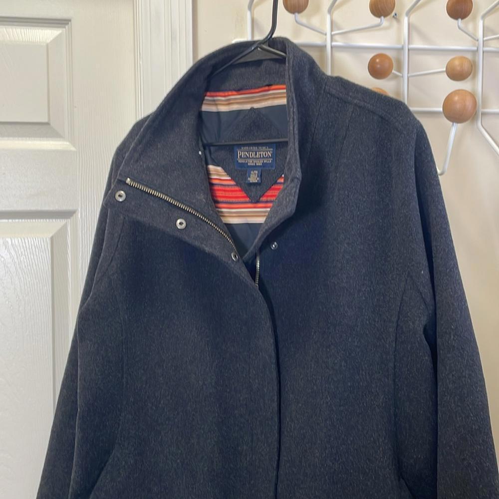 Pendleton - Virgin Wool Blend Zip Up Jacket - Gre… - image 2